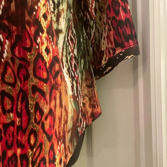 Kim Rogers Top Women L Petite Multicolor Crew Neck Blouse - Picture 3 of 7